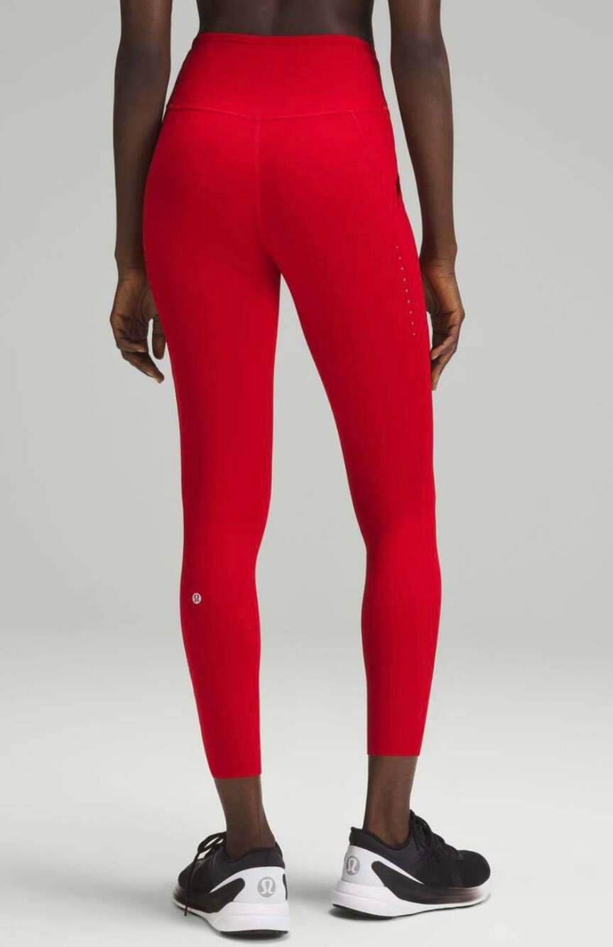 Lululemon Fast and Free High-Rise Tight with Pockets, Dark Red - Picture 1 of 5